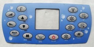 Glossy Polycarbonate Blue Membrane Switch Panel With LED Window ISO9001