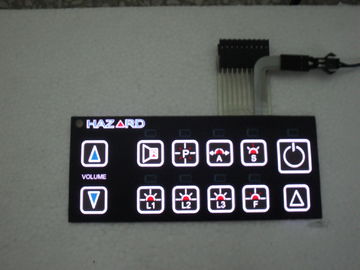 EL Display Backlit Membrane Switch With Embossed 280g Force Metal Dome