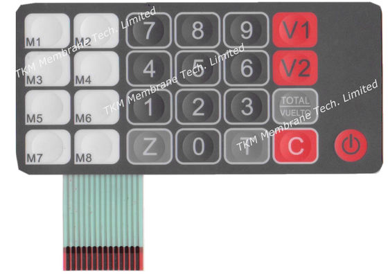 embossed buttons Membrane Switch Panel with 3M468 Adhesive for industrial control