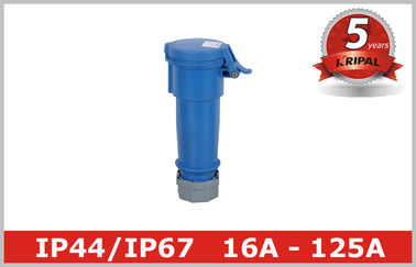 Blue IP44 Industrial Power Socket Pin And Sleeve Electrical Connectors