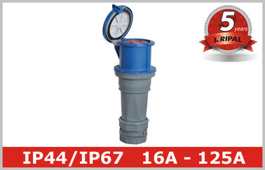Blue IP44 Industrial Power Socket Pin And Sleeve Electrical Connectors