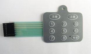 12 Keys 10M Ohms Customized PET PC Membrane Switch Panel with Metal Domes Inside