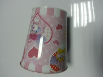 Metal Tin Plate Round Bucket For Gift Packaging , Thickness 0.23mm